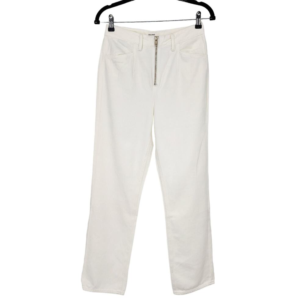 GRLFRND Zipper Front High Rise Thea Straight Jeans In Super Moon Size 28